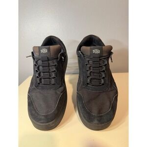 Hey Dude Hudson M Canvas Triple Black Low Top Sneakers Shoes Men US 13 UK 12